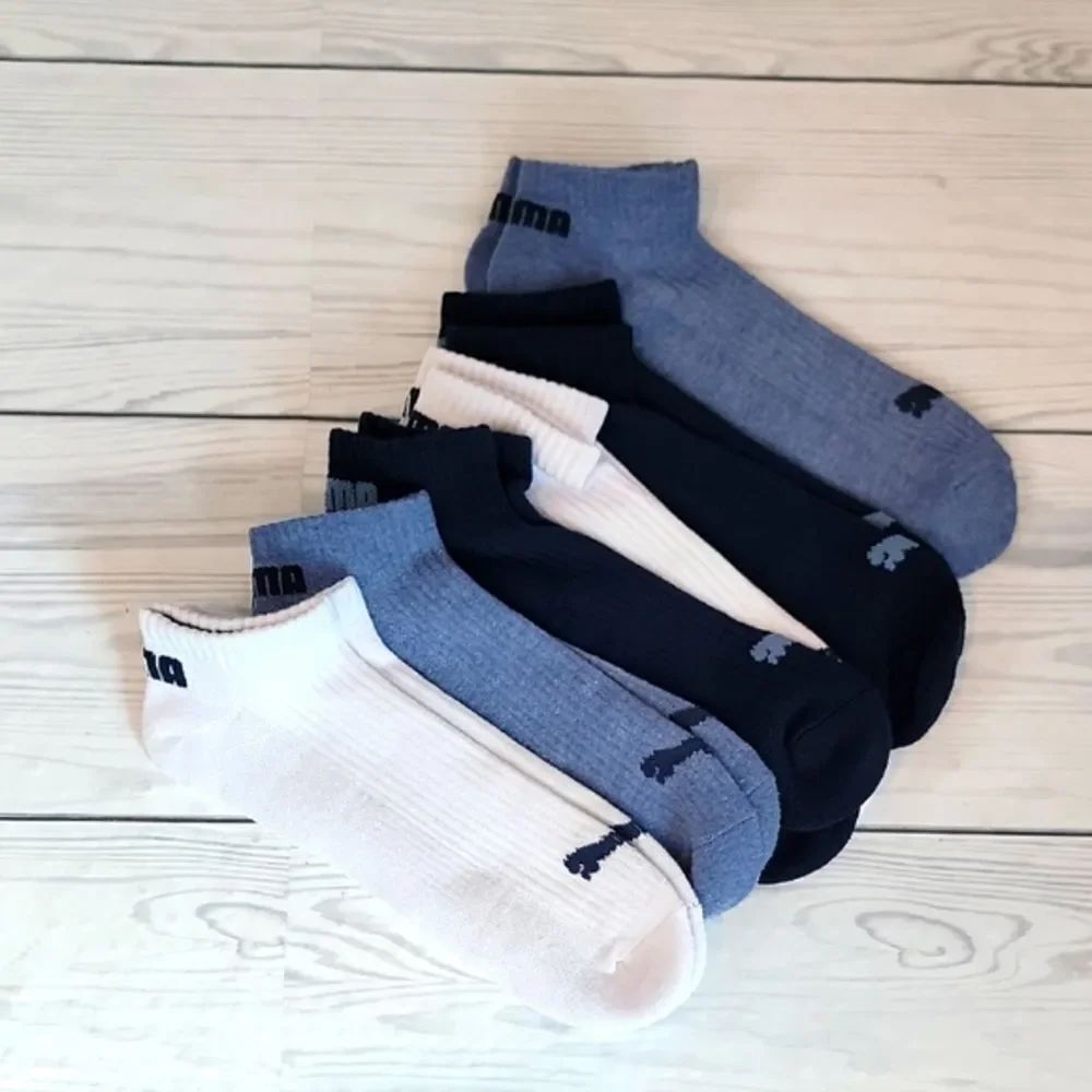 Puma Men's Athletic Socks NWOT - White, Blue, Light Blue Size One Size 6 Pairs